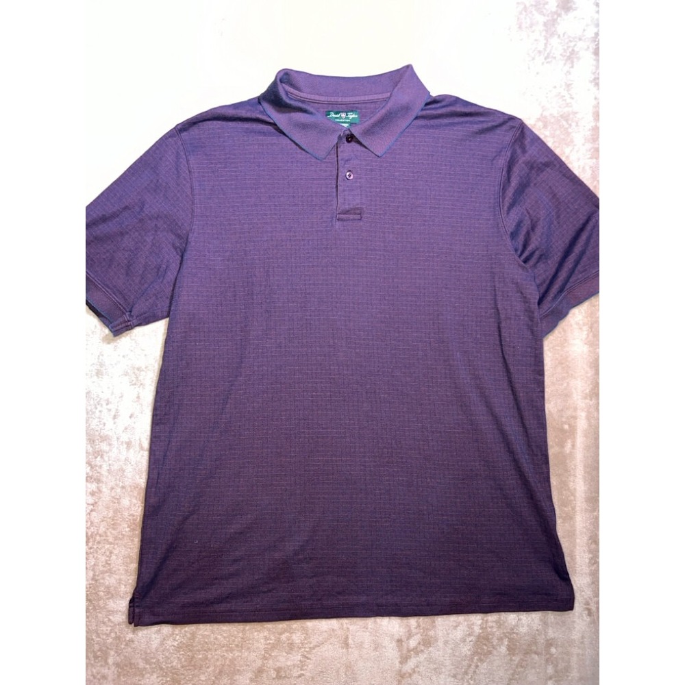 David Taylor Collection Men XLT Burgundy 2 Button Short Sleeve Golf Polo (B)